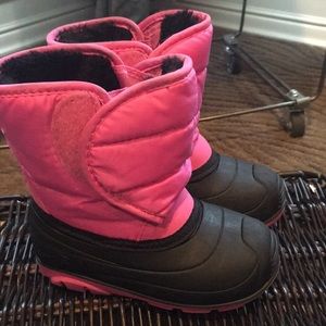 Pink & Black Kamik Boots